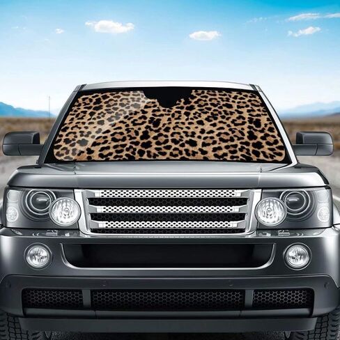 Dellukee Windshield Sunshade Cover قابلة للطي Auto Auto Car Sun Shade Shield Shield Sun Visor حصيرة لسيارة شاحنات سيارات الدفع الرباعي الفهد in Kuwait