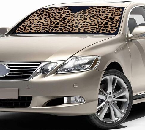 Dellukee Windshield Sunshade Cover قابلة للطي Auto Auto Car Sun Shade Shield Shield Sun Visor حصيرة لسيارة شاحنات سيارات الدفع الرباعي الفهد in Kuwait