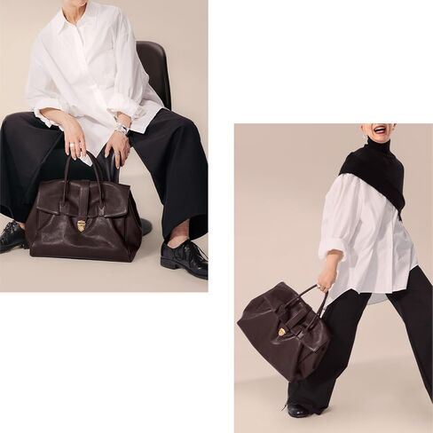 حقيبة حقيبة حقيقية من الجلد للنساء - محفظة ركاب خفيفة الوزن | حقيبة يد أنيقة العمل in Kuwait