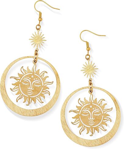 أقراط SACINA GOTHIC BOHO SUN and MOON ، أقراط بوهو السماوية ، هدية مجوهرات السنة الجديدة للنساء in Saudi Arabia