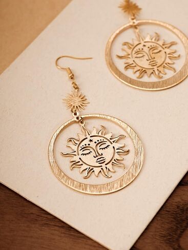 أقراط SACINA GOTHIC BOHO SUN and MOON ، أقراط بوهو السماوية ، هدية مجوهرات السنة الجديدة للنساء in Saudi Arabia