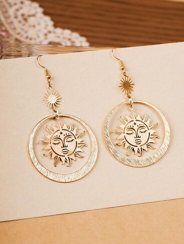 أقراط SACINA GOTHIC BOHO SUN and MOON ، أقراط بوهو السماوية ، هدية مجوهرات السنة الجديدة للنساء in Saudi Arabia