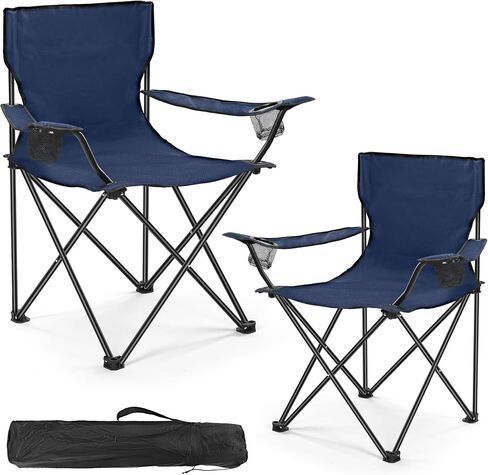 2 Pack Camping Chairs - Lightweight and Supportive Chairs for Teens and Lightweight Individuals - Compact, Durable, and Portable - Ideal for Camping, Hiking, Beach, and Picnics - Carry Bag in Saudi Arabia