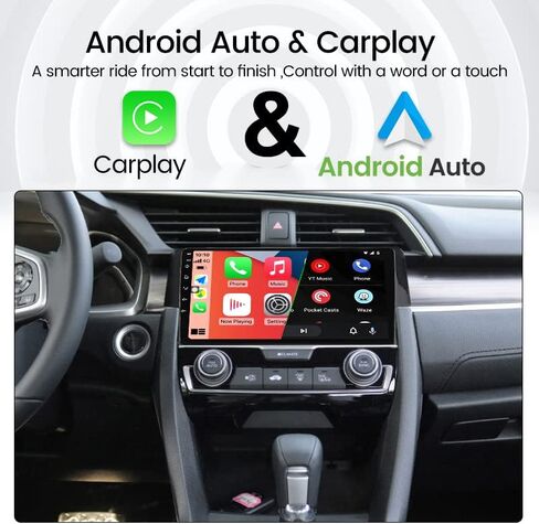 DUDUAUTO Car Radio Stereo for Honda Civic 2016 2017 2018 2019 2020 2021-4GB RAM 64GB ROM, Biorunn Android 10 DUDU4 9.5 Inch in-Cell Screen GPS Navi Car-Play Android Auto Touch Screen Head Unit in Kuwait