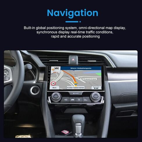 DUDUAUTO Car Radio Stereo for Honda Civic 2016 2017 2018 2019 2020 2021-4GB RAM 64GB ROM, Biorunn Android 10 DUDU4 9.5 Inch in-Cell Screen GPS Navi Car-Play Android Auto Touch Screen Head Unit in Kuwait