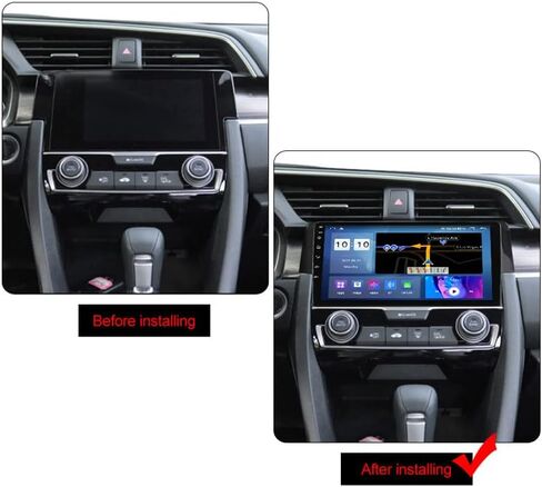 DUDUAUTO Car Radio Stereo for Honda Civic 2016 2017 2018 2019 2020 2021-4GB RAM 64GB ROM, Biorunn Android 10 DUDU4 9.5 Inch in-Cell Screen GPS Navi Car-Play Android Auto Touch Screen Head Unit in Kuwait