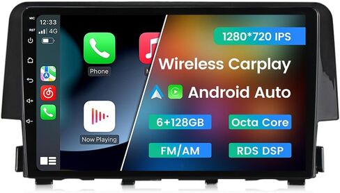 DUDUAUTO Car Radio Stereo for Honda Civic 2016 2017 2018 2019 2020 2021-4GB RAM 64GB ROM, Biorunn Android 10 DUDU4 9.5 Inch in-Cell Screen GPS Navi Car-Play Android Auto Touch Screen Head Unit in Kuwait