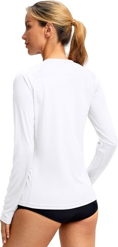 Viodia Rash Guard للنساء UPF 50+ SPF UV قمصان طويلة الأكمام للحماية من الشمس Dri Fit المشي لمسافات طويلة قميص السباحة مع جيوب in Kuwait