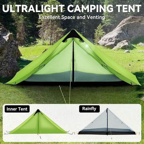 Ultralight Tent 3-Season Backpacking Tent 1 Person/2 Person Camping Tent, Outdoor Lightweight LanShan Camping Tent Shelter, Perfect for Camping, Trekking, Climbing, Hiking in Kuwait