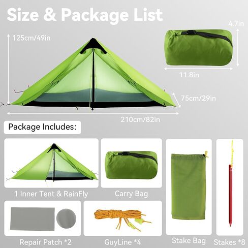 Ultralight Tent 3-Season Backpacking Tent 1 Person/2 Person Camping Tent, Outdoor Lightweight LanShan Camping Tent Shelter, Perfect for Camping, Trekking, Climbing, Hiking in Kuwait