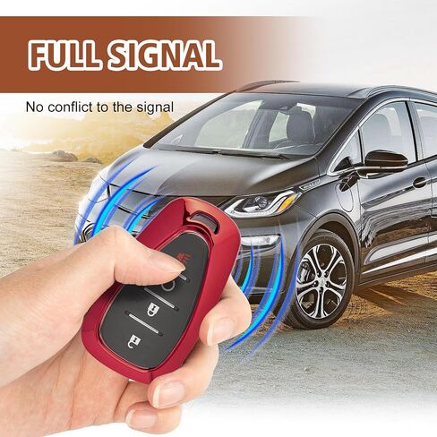 for Chevy TPU Key Fob Cover, Key Cover Compatible with 2024 2023 2022 2021 2020 Trax Equinox Malibu Camaro Cruze Traverse Spark Sonic Encore Volt Bolt, for Chevy Key Case Protector (Red) in Kuwait