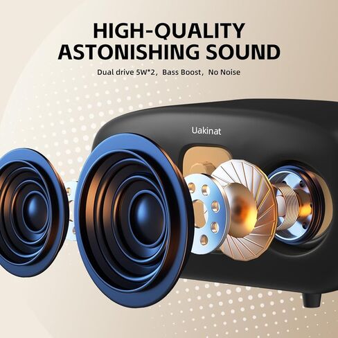 Bluetooth Speakers,Speakers Bluetooth Wireless,10W Portable Wireless Speaker,Louder Volume, Extra Bass, Stereo Sound, IPX5,Wireless Speaker for Home, Outdoor, Travel(Brown) in Saudi Arabia