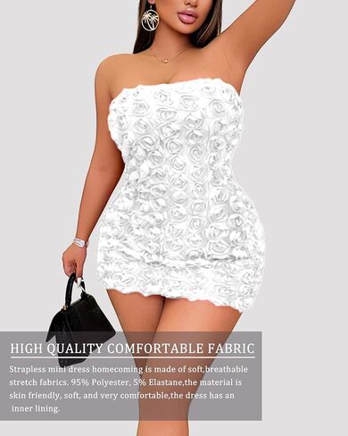 Strapless Tube Dress Tube Dresses for Women 2025 Party Mini Club Going Out Short Dresses Sexy Vacation Outfits in Saudi Arabia