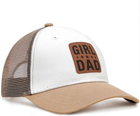 Girl Father Daddy Dad Leather Patch Hat Birthday for Dad Papa from Daughter Son Adjustable Trucker Hat in Saudi Arabia
