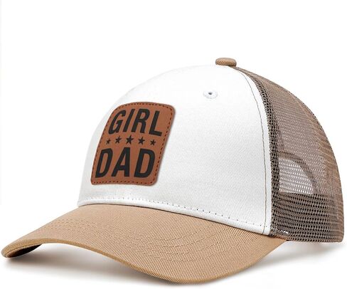 Girl Father Daddy Dad Leather Patch Hat Birthday for Dad Papa from Daughter Son Adjustable Trucker Hat in Saudi Arabia