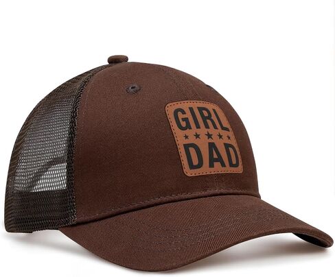Girl Father Daddy Dad Leather Patch Hat Birthday for Dad Papa from Daughter Son Adjustable Trucker Hat in Saudi Arabia
