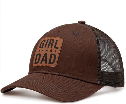 Girl Father Daddy Dad Leather Patch Hat Birthday for Dad Papa from Daughter Son Adjustable Trucker Hat in Saudi Arabia