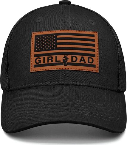 Girl Father Daddy Dad Leather Patch Hat Birthday for Dad Papa from Daughter Son Adjustable Trucker Hat in Saudi Arabia