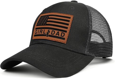Girl Father Daddy Dad Leather Patch Hat Birthday for Dad Papa from Daughter Son Adjustable Trucker Hat in Saudi Arabia