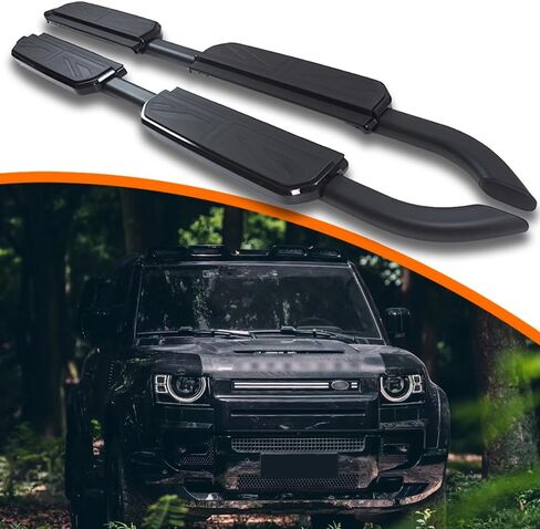 2pcs Side Step fit for Land Rover Defender 110 130 2020-2025 L663 4door Running Board Pedal Rail Board (Glossy Black Vintage Style) in Saudi Arabia