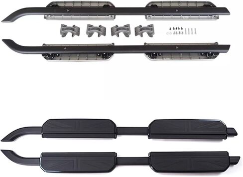 2pcs Side Step fit for Land Rover Defender 110 130 2020-2025 L663 4door Running Board Pedal Rail Board (Glossy Black Vintage Style) in Saudi Arabia