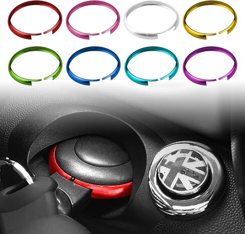 2 PCS Remote Control Ring ، Key Fob Ring Trim Cover Presention Remote Case Placent for Mini Cooper R56 R57 R58 R59 R60 R61 (Green) in Kuwait