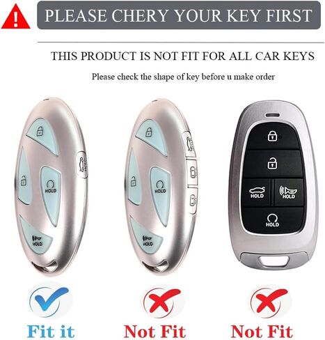 غطاء فوب المفتاح الثقيل لـ Hyundai ، إكسسوارات حامية Cey Fob Case التي تناسب Hyundai Sonata Santa Fe Tucson Kona Grandeur Ioniq 6 (7 Buttton-Black) in Kuwait