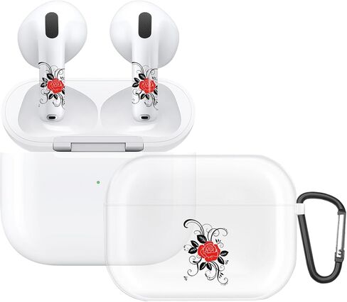 RockMax Glow-in-The-Dark AirPods 4 Case 2024, Spooky Air Pod 4 Case Skin Set, Unique Light-Up Funda para AirPods 4, Cool AirPod Cover with Keychain, Effortless MagSafe in Saudi Arabia