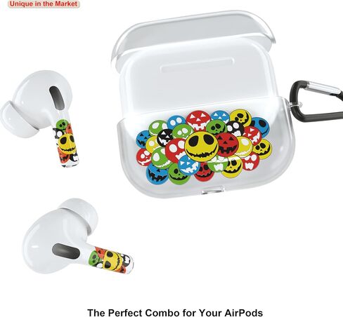 RockMax Glow-in-The-Dark AirPods 4 Case 2024, Spooky Air Pod 4 Case Skin Set, Unique Light-Up Funda para AirPods 4, Cool AirPod Cover with Keychain, Effortless MagSafe in Saudi Arabia
