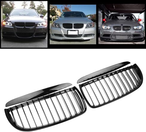 متوافق مع BMW 2005-2008 E90 E91 Pre-facelift 4 Door 320i 323i 325i 325xi 328i 328xi مجموعة من 2pcs الشواية الكلى الأمامية الشواية in Kuwait