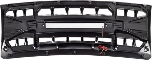 AMERICAN MODIFIED Raptor Style Mesh Grill with Amber LED Lights and Emblem Base Compatible with 2009 to 2014 Ford F150 Models, Matte Black in Kuwait