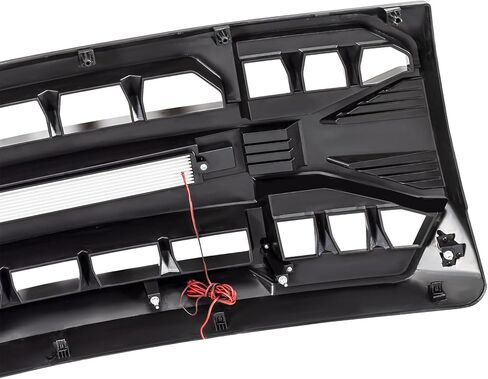 AMERICAN MODIFIED Raptor Style Mesh Grill with Amber LED Lights and Emblem Base Compatible with 2009 to 2014 Ford F150 Models, Matte Black in Kuwait