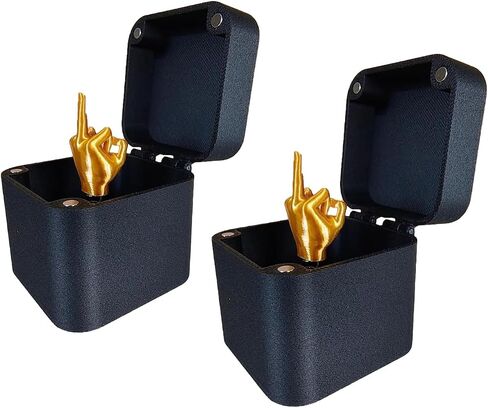 Middle Finger Surprise Gift Box Mischievous Hilarious Novelty Fun Prank Toy for Christmas Gift Ring Tray Engagement Wedding Ring Holder (1 PCS) in Saudi Arabia