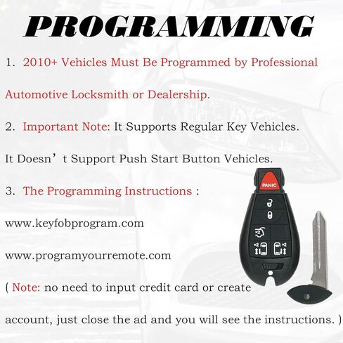 Key Fob Replacement Fits for Chrysler Town and Country Dodge Grand Caravan 2008 2009 2010 2011 2012 2013 2014 2015 2016 2017 2018 2019 Volkswagen Routan Keyless Entry Remote Control IYZ-C01C in Saudi Arabia