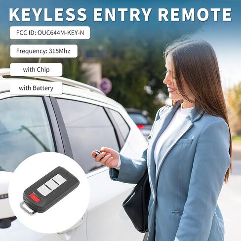 Keyless Entry Remote for Mitsubishi Outlander 2008-2020 315Mhz OUC644M-KEY-N 3 Button Reusable | Control Replacement Car Key Fob 1 Pcs in Saudi Arabia