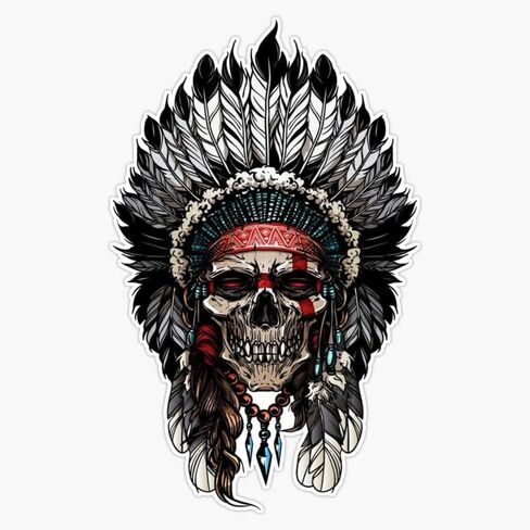 Skull Indiani d'Americe Sticker Sticker Sticker Vinyl Decal 5 " in Kuwait