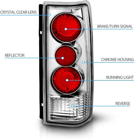amerilite for 1985-2005 Chevy Astro | GMC Safari Van Chrome Euro Peardarket Halogen Light in Saudi Arabia