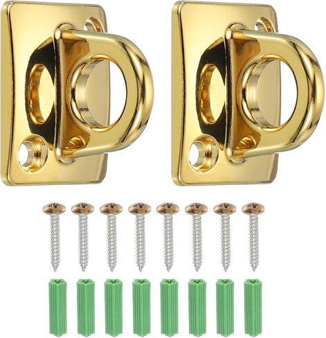 MECCANIXITY Rope Stanchion Wall Plate Hook, 6 Pack Large Loop Wall Plate Hanging Circle Hook Metal Post Queue Line Barrier Hook for Openings Movie Theaters, Gold in Kuwait