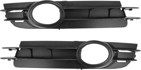 Fog Light Grill No.4F0807682A01C/4F0807681A01C 21.06"x4.06" Front Lower Bumper Fog Light Cover Inserts for Audi A6 2005-2008 ABS Black in Saudi Arabia