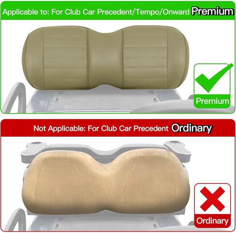 مجموعة أغطية مقاعد عربة الجولف 4 قطع من NOKINS، أغطية المقاعد الأمامية والخلفية تناسب وسادة المقعد العادية الأصلية لنادي السيارات، ملحقات أغطية مقاعد السيارة من الفينيل، بدون دبابيس (بني بني 8438) in Kuwait