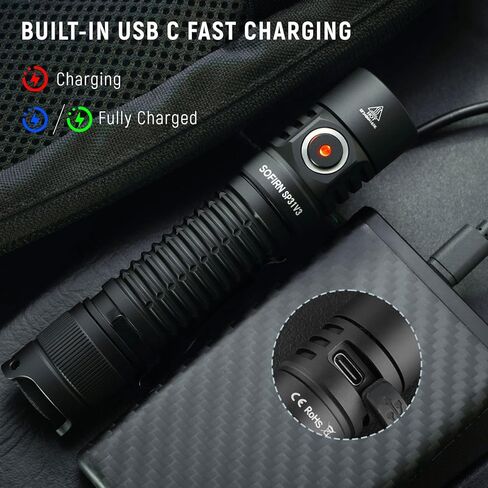 Sofirn SP31 V3.0 Pocket Pocket المصباح القابل لإعادة شحنه ، 1200 مصباح يدوي تكتيكي مرتفع مع LED قوي ، مفاتيح مزدوجة ودائرة تيار ثابتة للمنزل ، الطوارئ ، الخدمة الشاقة (519A / أخضر) in Kuwait