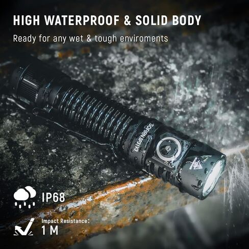 Sofirn SP31 V3.0 Pocket Pocket المصباح القابل لإعادة شحنه ، 1200 مصباح يدوي تكتيكي مرتفع مع LED قوي ، مفاتيح مزدوجة ودائرة تيار ثابتة للمنزل ، الطوارئ ، الخدمة الشاقة (519A / أخضر) in Kuwait