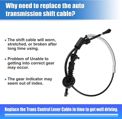 X AUTOHAUX Automatic Transmission Gear Shift Cable No.52109624AD Fit for Jeep Wrangler TJ 2003 2004 2005 2006 in Saudi Arabia