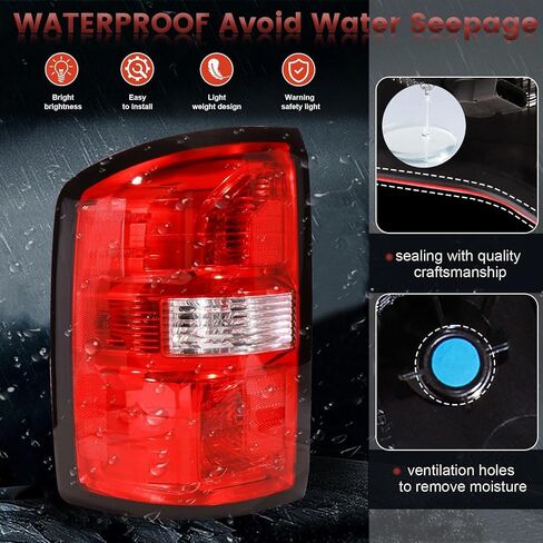 Tail Lights Assembly Compatible with 2014 2015 GMC Sierra 1500 OE Style Right Passenger Side Rear Light Taillights Replacement for 23424738 in Saudi Arabia