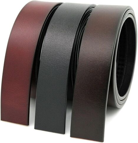 Men Ratchet Belt Replacement Strap Only PU Leather Belt Free Buckle Holeless Belt Adjustable in Kuwait