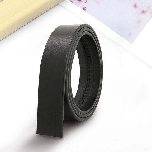 Men Ratchet Belt Replacement Strap Only PU Leather Belt Free Buckle Holeless Belt Adjustable in Kuwait