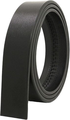 Men Ratchet Belt Replacement Strap Only PU Leather Belt Free Buckle Holeless Belt Adjustable in Kuwait