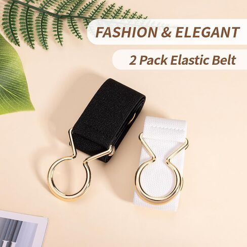 Maikun 2 Pack Back Billts Women ، حزام الخصر للسيدات لللباس مع إبزيم الذهب للأزياء لفساتين الجينز in Kuwait