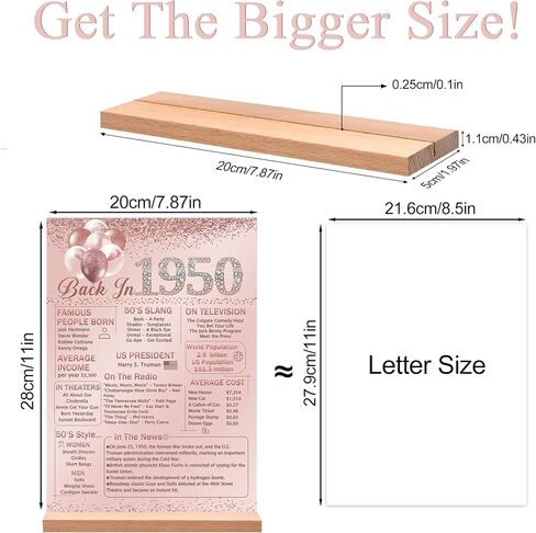Vlipoeasn Pink 65th Table Table Decoration for Women ، Pintage 1960 Poster ، Glar Rose Gold في 1960 علامة على طاولة الأكريليك مع حامل ، ديكور لم شمل الصف السادس عشر ، مستلزمات حفلة عيد ميلاد عمرها 65 عامًا in Kuwait