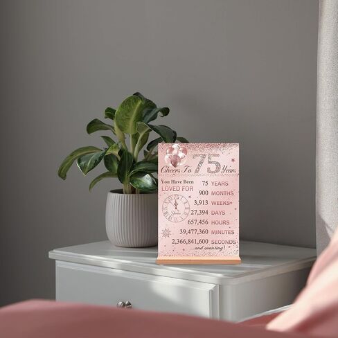 Vlipoeasn Pink 65th Table Table Decoration for Women ، Pintage 1960 Poster ، Glar Rose Gold في 1960 علامة على طاولة الأكريليك مع حامل ، ديكور لم شمل الصف السادس عشر ، مستلزمات حفلة عيد ميلاد عمرها 65 عامًا in Kuwait